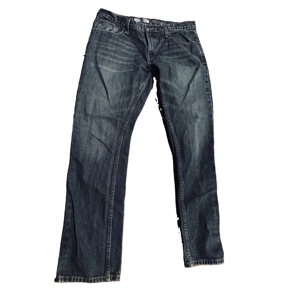 Free World Night Train Jeans Mens 34x32 Regular Straight Regular Dark Wash